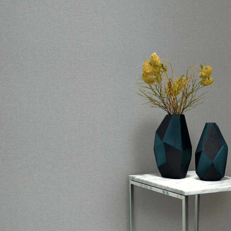 Vliestapete, Unitapete Secret Garden grau 