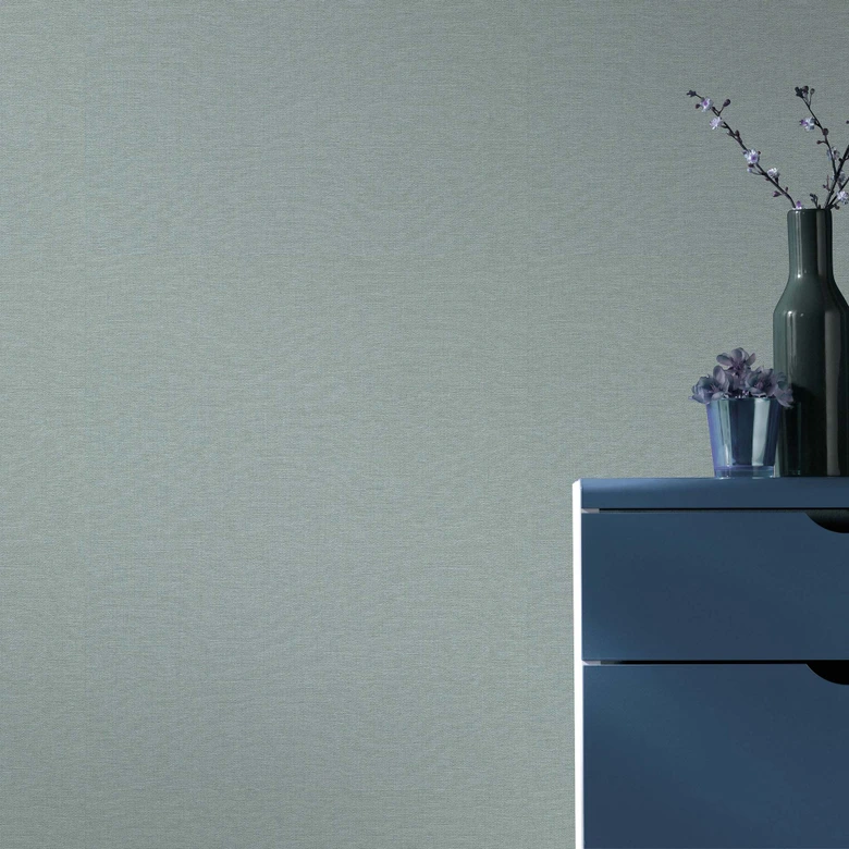 Vliestapete, Unitapete Secret Garden türkis 