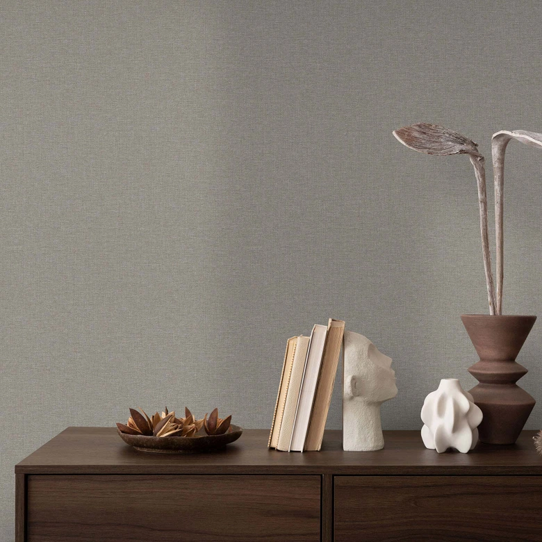 Vliestapete, Unitapete Secret Garden dunkelbraun 