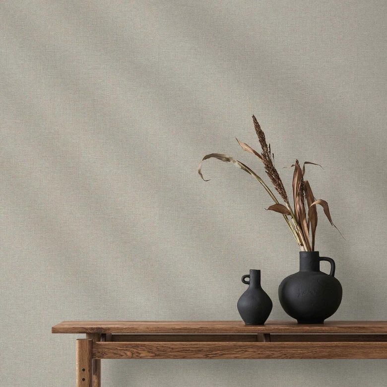 Vliestapete, Unitapete Secret Garden taupe 