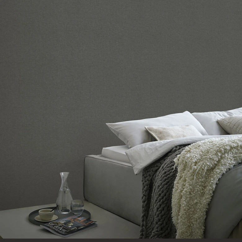 Vliestapete, Unitapete Secret Garden anthrazit 