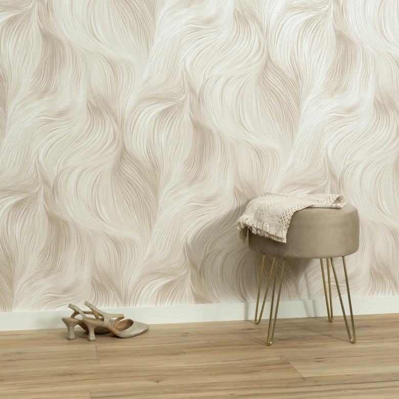 Guido Maria Kretschmer Papier peint graphique Waves of Light Fashion for Walls 5 beige 