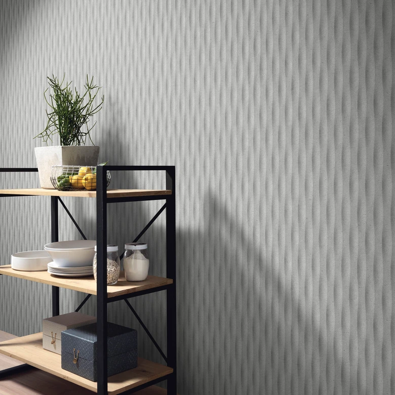 Guido Maria Kretschmer Papier peint graphique Concrete Illusion Fashion for Walls 5 gris clair 