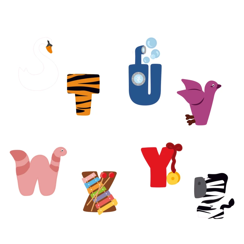 Sticker mural + Prénom alphabet pour enfants 