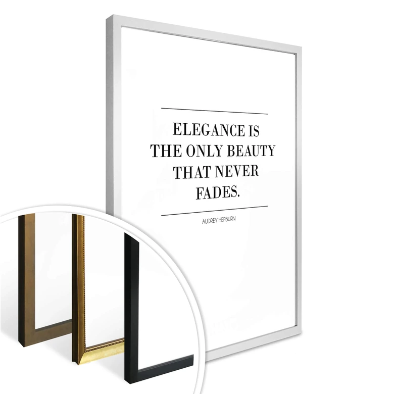 Poster Audrey Hepburn - Elegance is the only Beauty 