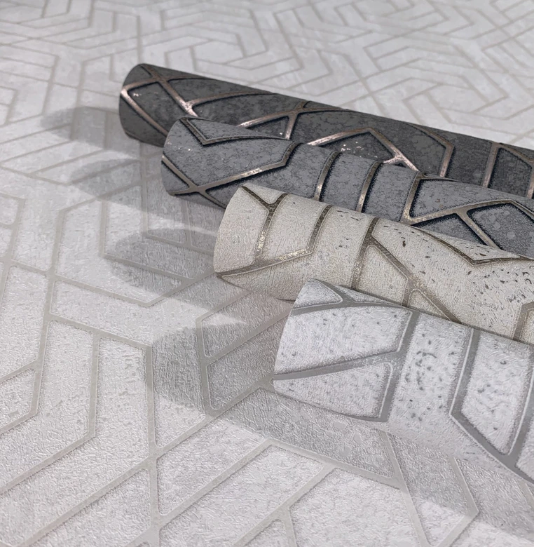 Vliestapete in 3D-Optik Grau Grafisch  