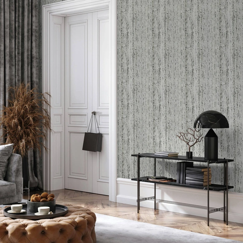 Vliesbehang met travertin steeneffect in natuurlijke look grijs, beige textuur 