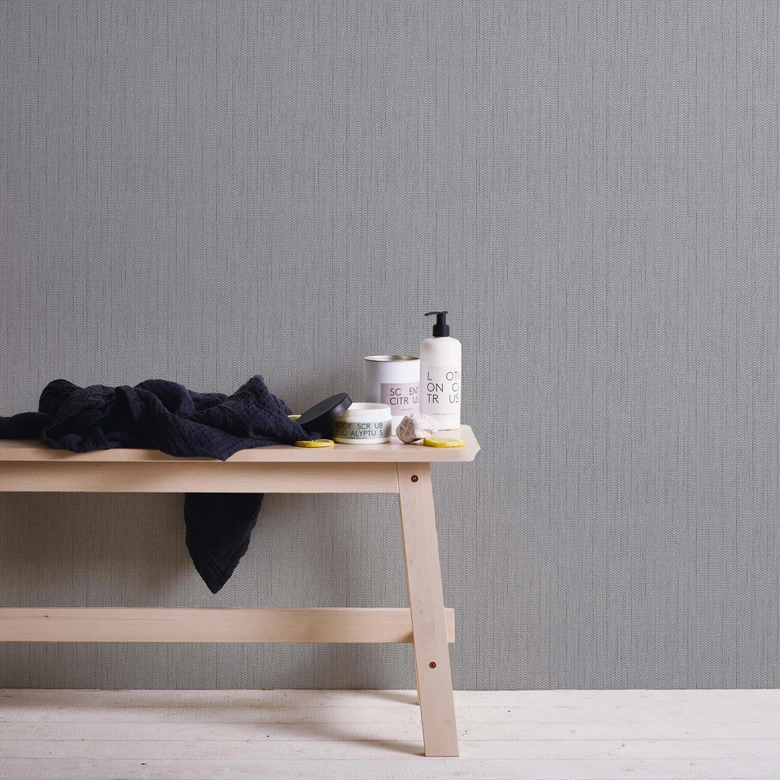 Papier peint structuré Gris argent - papier peint intissé A.S. Création 