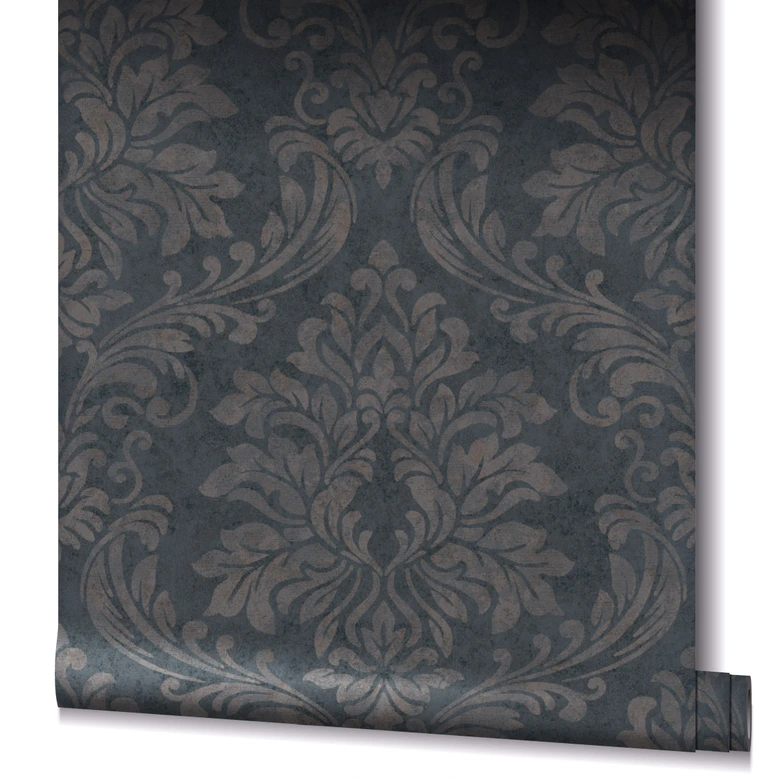 non-woven wallpaper black brown ornamental for living room bedroom office marburg wallpaper 