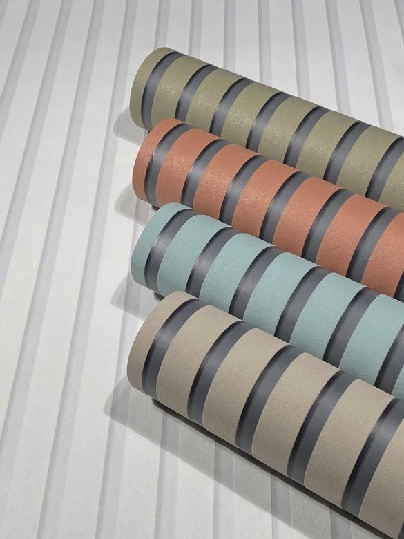 Carta da parati in tessuto non tessuto a strisce bianche per il soggiorno, camera da letto, ufficio di Marburg 