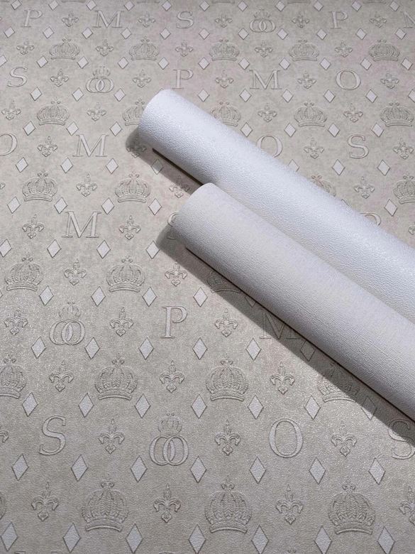 Ikke-vævet tapet kroner, romber grafisk designer mat i beige  