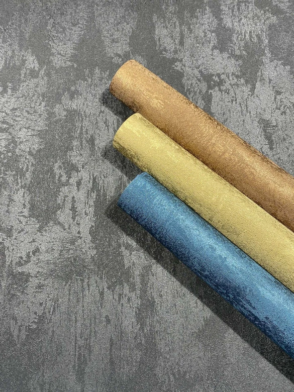 Vliesbehang betonlook metaallook modern glanzend in koper  