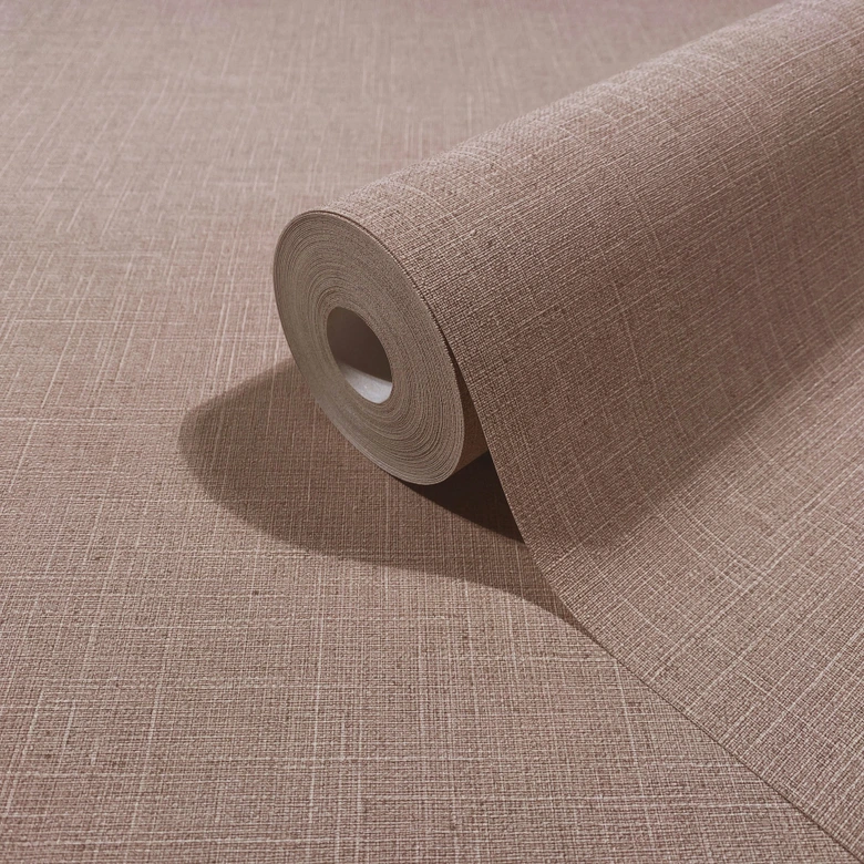 Vliestapete Textil, Struktur Uni Modern matt in Rot 