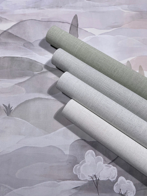 Tapeta z włókniny, teksturowana, gładka, nowoczesna, matowa, zielono-szara 