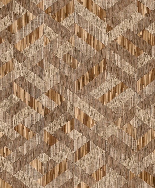 Vliestapete 3D-Optik Holzoptik Landhaus matt in Beige Braun 