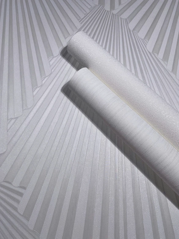 Vliestapete 3D-Optik, Streifen Grafisch Geometrisch in Weiß - Papis Loveday 