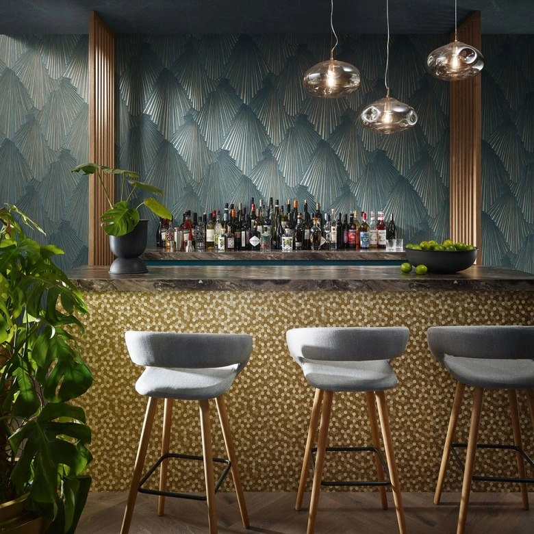 Vliestapete 3D-Optik, Streifen Grafisch Geometrisch in Grün - Papis Loveday 