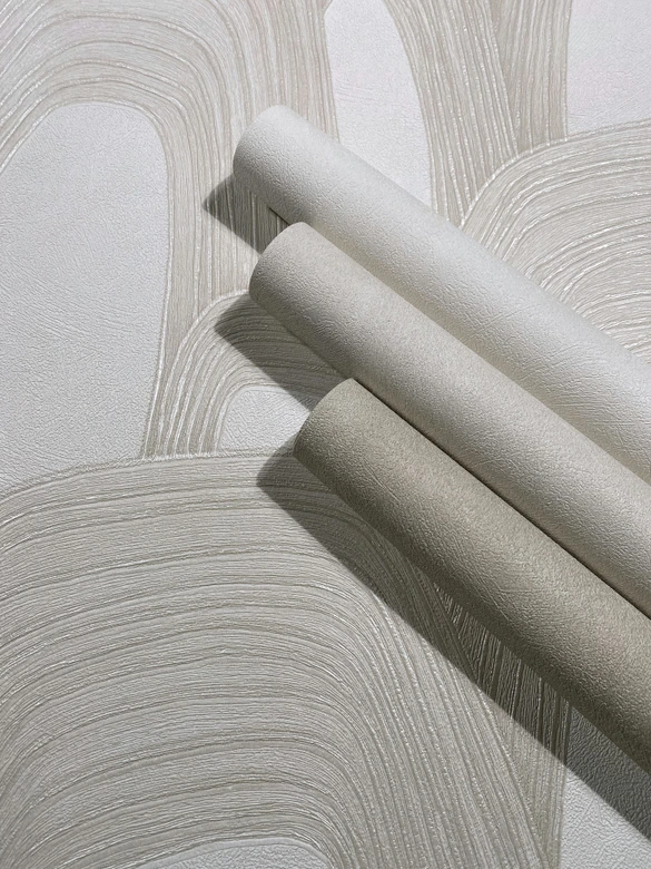 Non-woven wallpaper concrete look plain matt in beige  