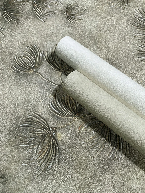Vliestapete Blumen, Beton Floral Natur matt in Beige  