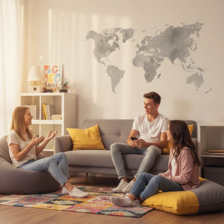 Water Colour World Map (grey) 