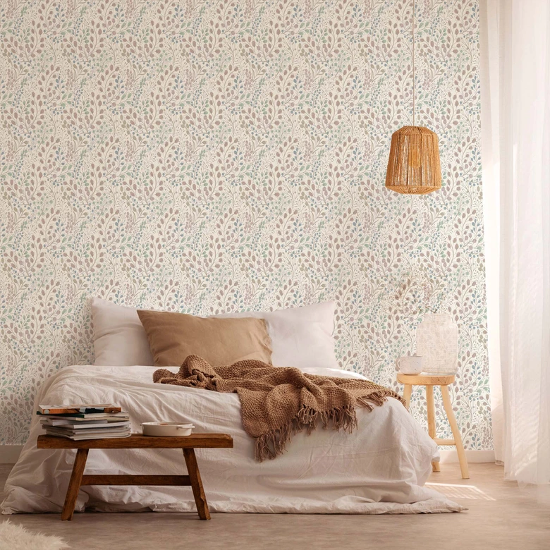 Papier peint Floral Blanc Rose - papier peint intissé A.S. Création 