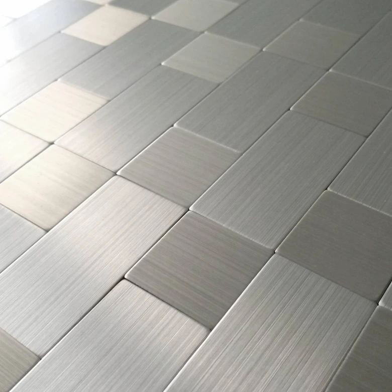 3D Fliesenaufkleber Mosaikmuster Metall - 30,5 x 30,5 cm 