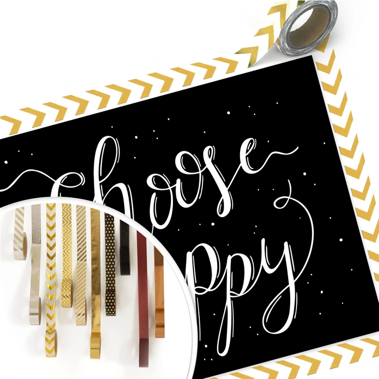Poster Choose Happy - schwarz negativ 