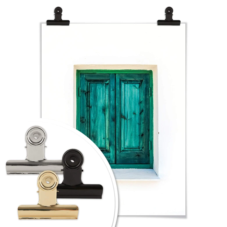 Poster Das türkise Fenster 
