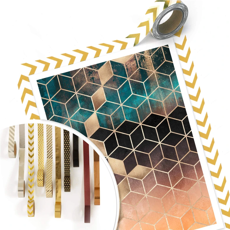 Poster Fredriksson - Goldgrüne Geometrie 