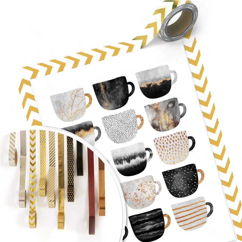 Poster Fredriksson - Kaffeetassen: Pretty Black & Gold 