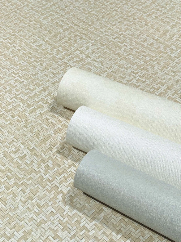 Vliestapete in Fischgratmuster und Holzoptik beige Grafisch 