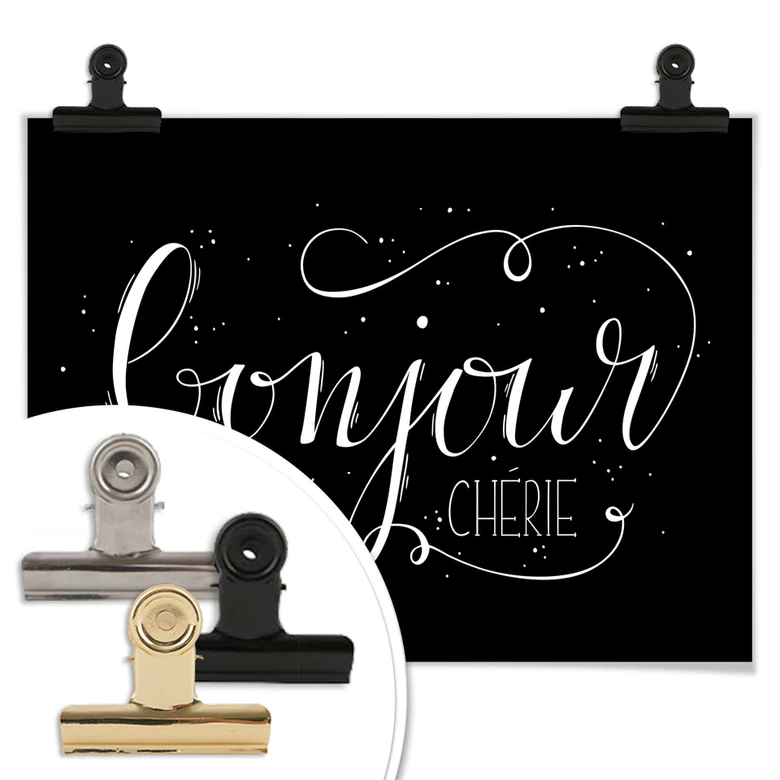 Poster Bonjour Chérie - schwarz negativ 