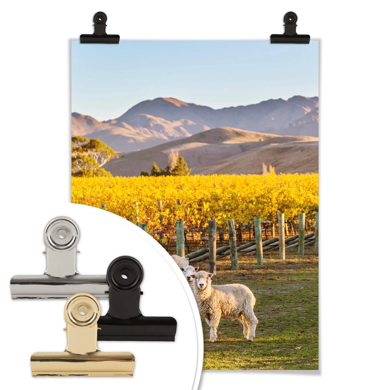 Póster Colombo - Puesta de sol en la montaña 