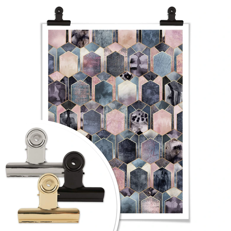 Poster Fredriksson - Art déco : rêve en rose 