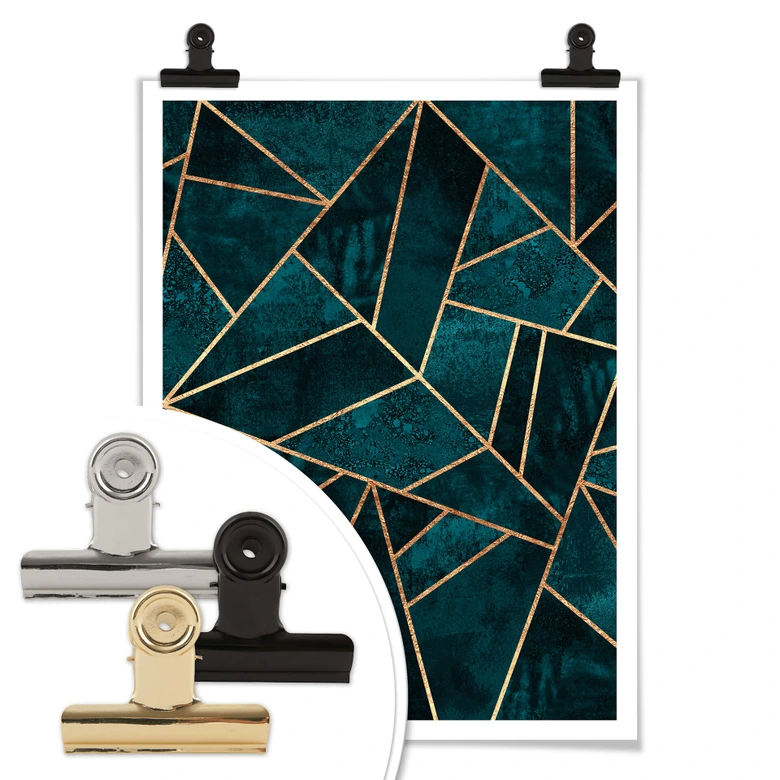 Poster Fredriksson - Blau-grüner Edelstein 