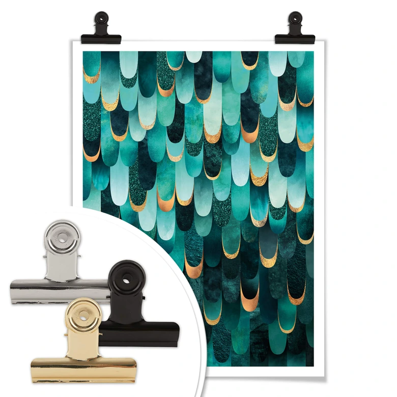 Poster Fredriksson - Plumes turquoise 