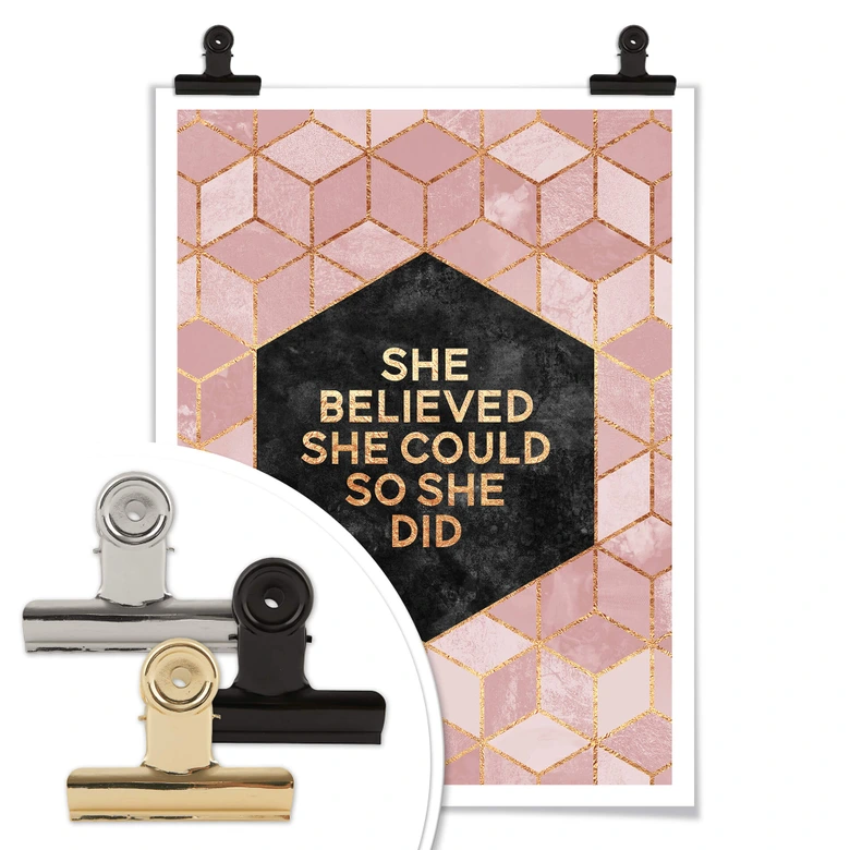 Poster Fredriksson - She Believed - rosa 