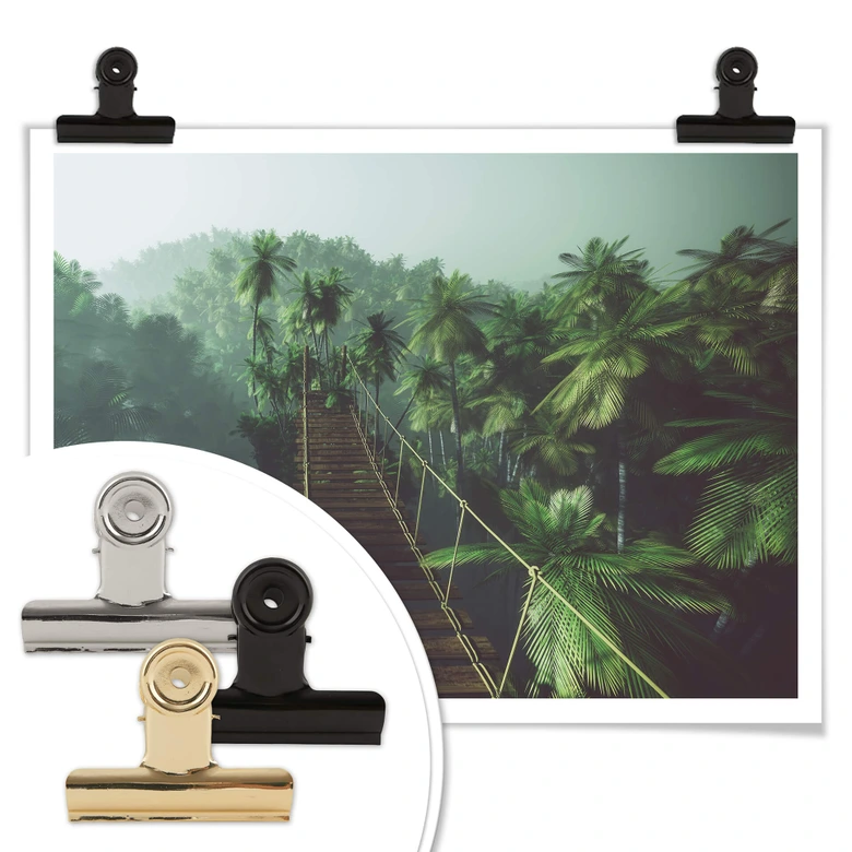 Póster - Puente colgante en la selva 