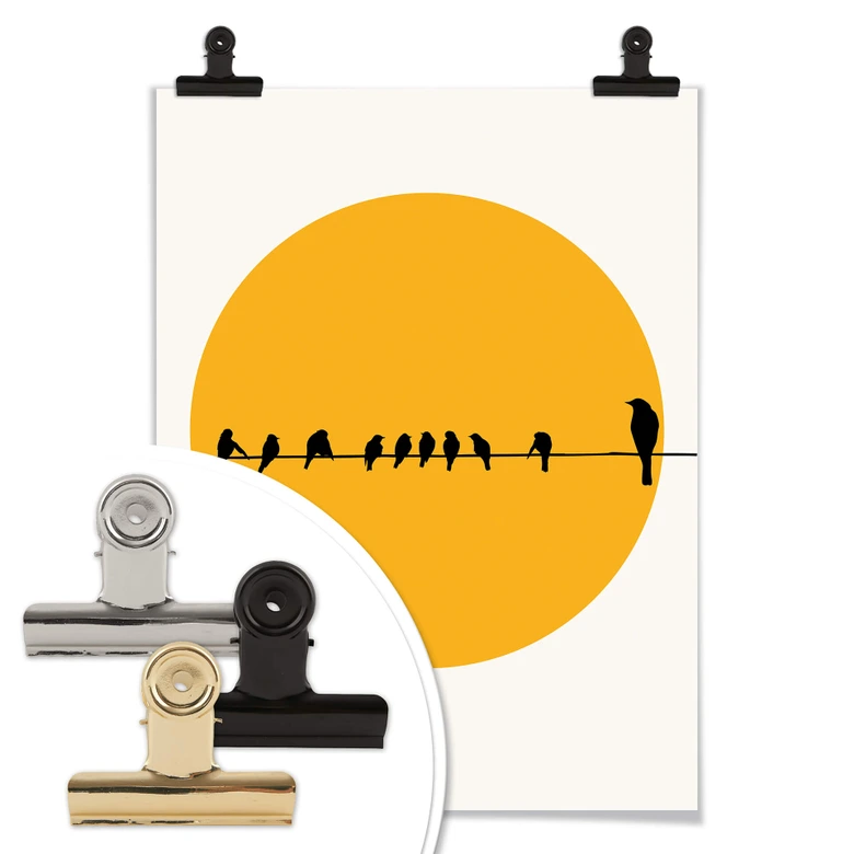 Poster Kubistika - Familie Vogel 