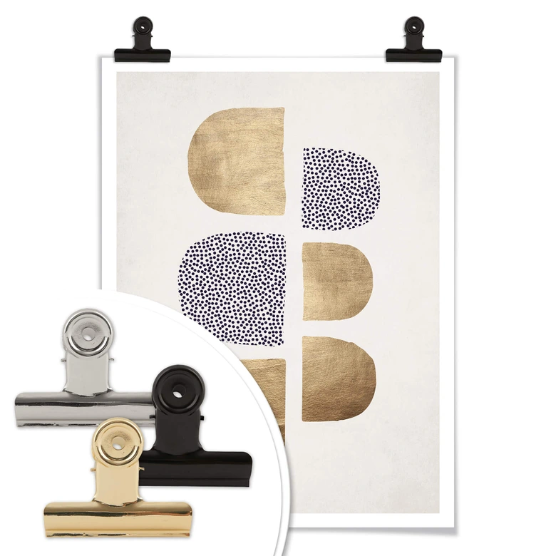 Plakat - Kubistika - Golden Geometrica 