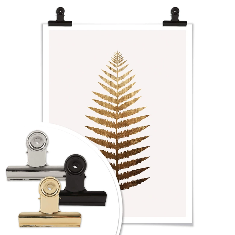 Poster Kubistika – Goldener Farn 