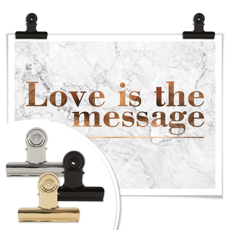 Affiche effet cuivré - Love is the message 