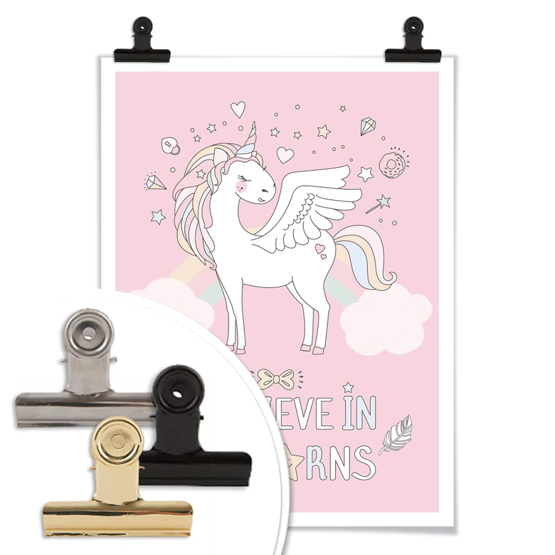 Poster Kvilis - Believe in Unicorns - rosa 