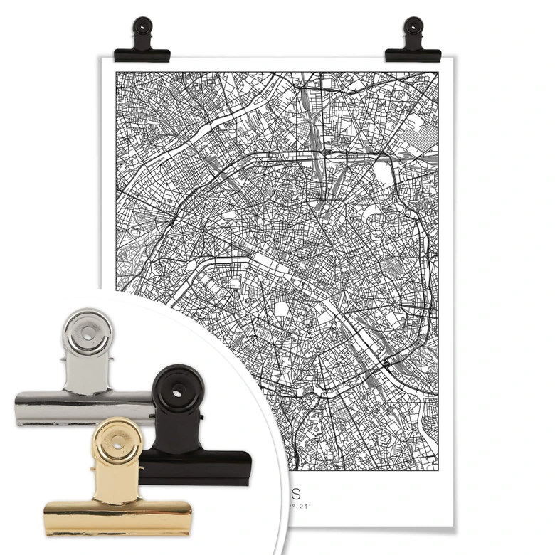 Plakat mapa miasta Paryż 