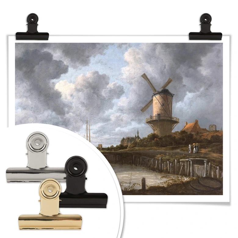 Poster van Ruisdael - Die Windmühle von Wijk bei Duurstede 