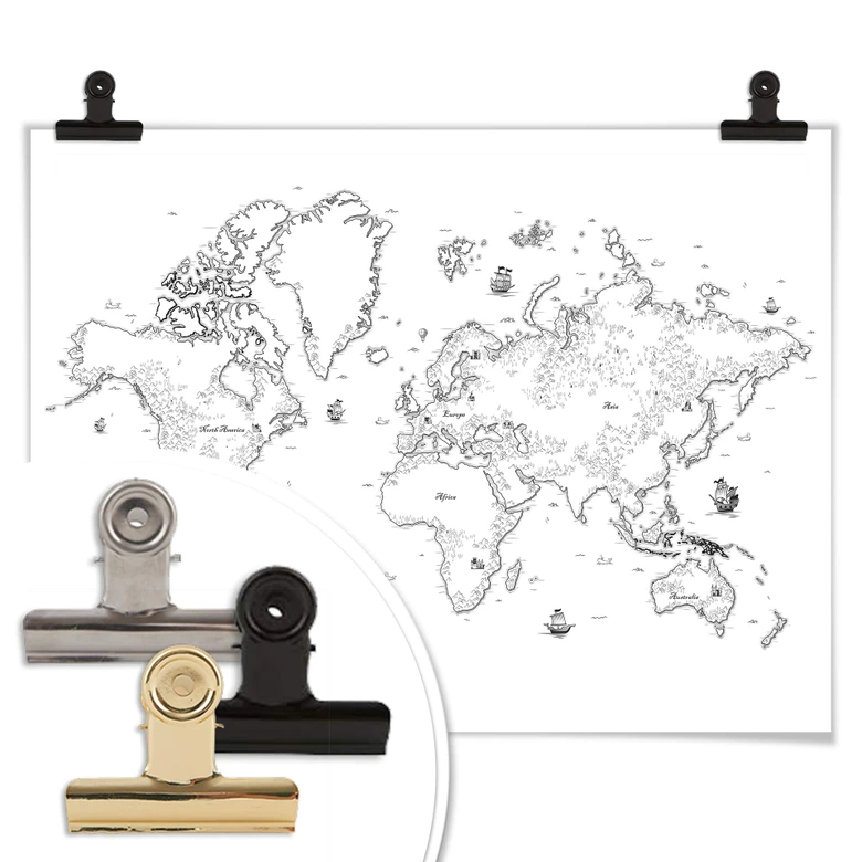 Poster World Map - Long ago 