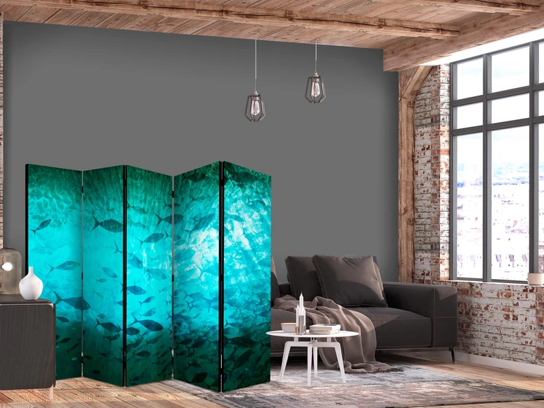 Paravent, Raumteiler freistehend, Trennwand - Underwater Paradise 