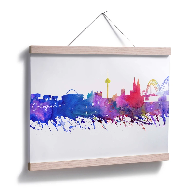 Poster Bleichner - Köln Aquarell Skyline 