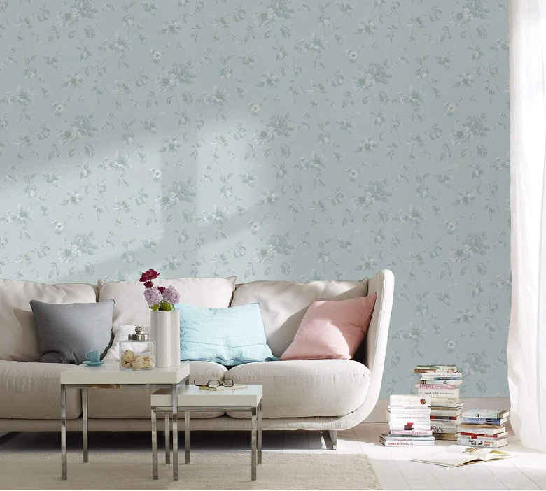 Vliestapete Blumen Floral Klassisch, Natur in Weiß  