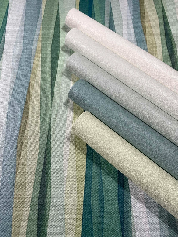 Tapeta z włókniny Stripes Stripes Modern, Kids matowa w kolorze zielonym 